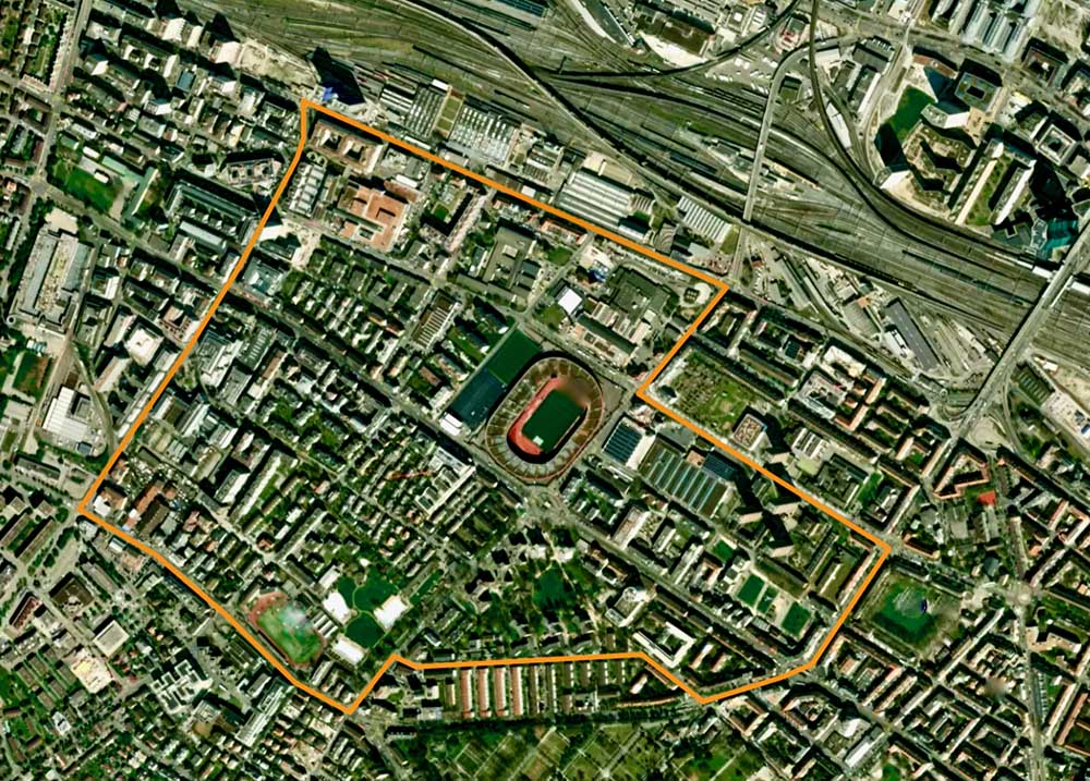 Das Sperrgebiet für die Taylor-Swift-Konzerte im Zürcher Letzigrund (Bild Netzfund)