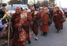 Buddhist monks on the Walk for Peace in Greensboro, North Carolina